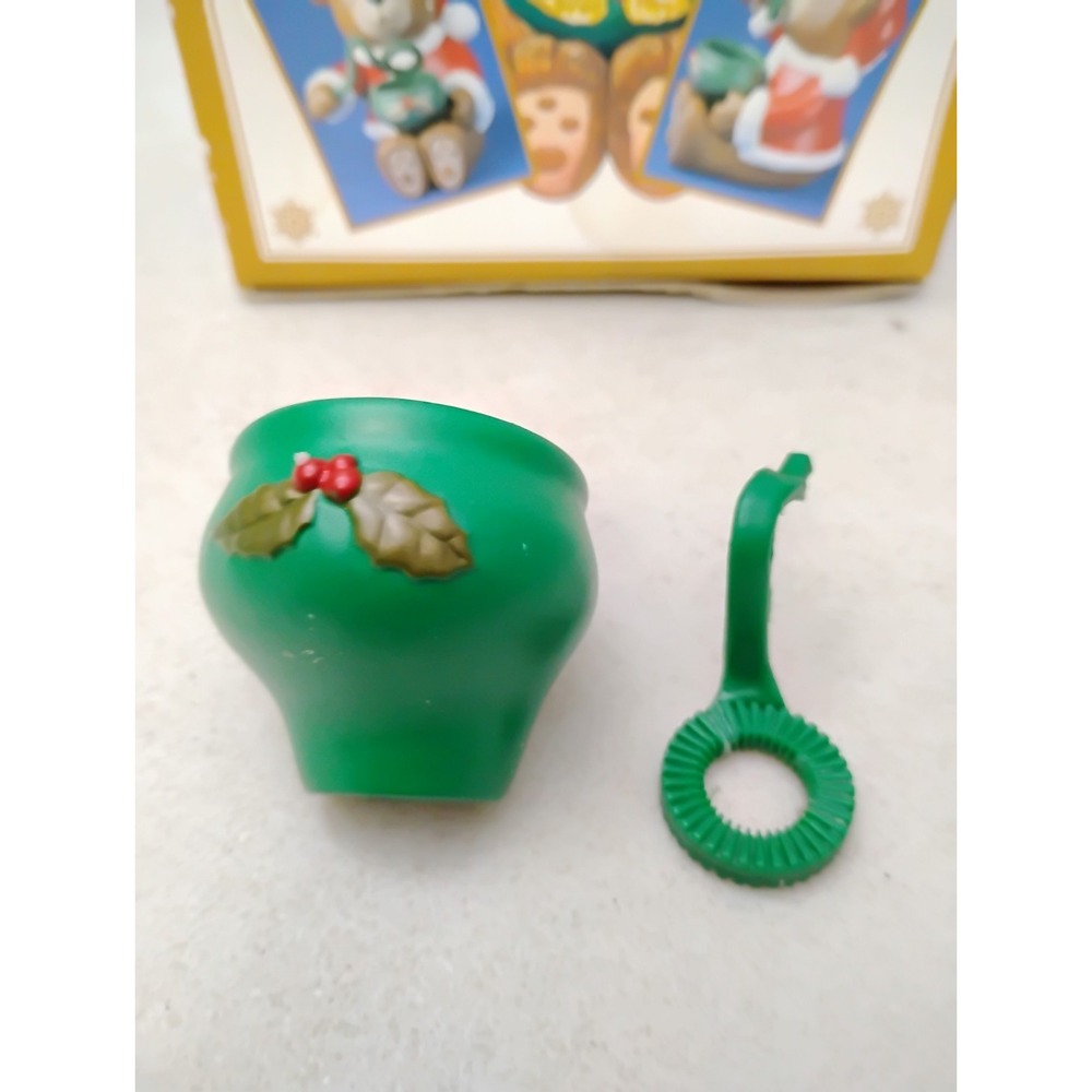 Vintage Christmas Santa's Action World Kurt Adler Bradley Bubble Bear POT & WAND